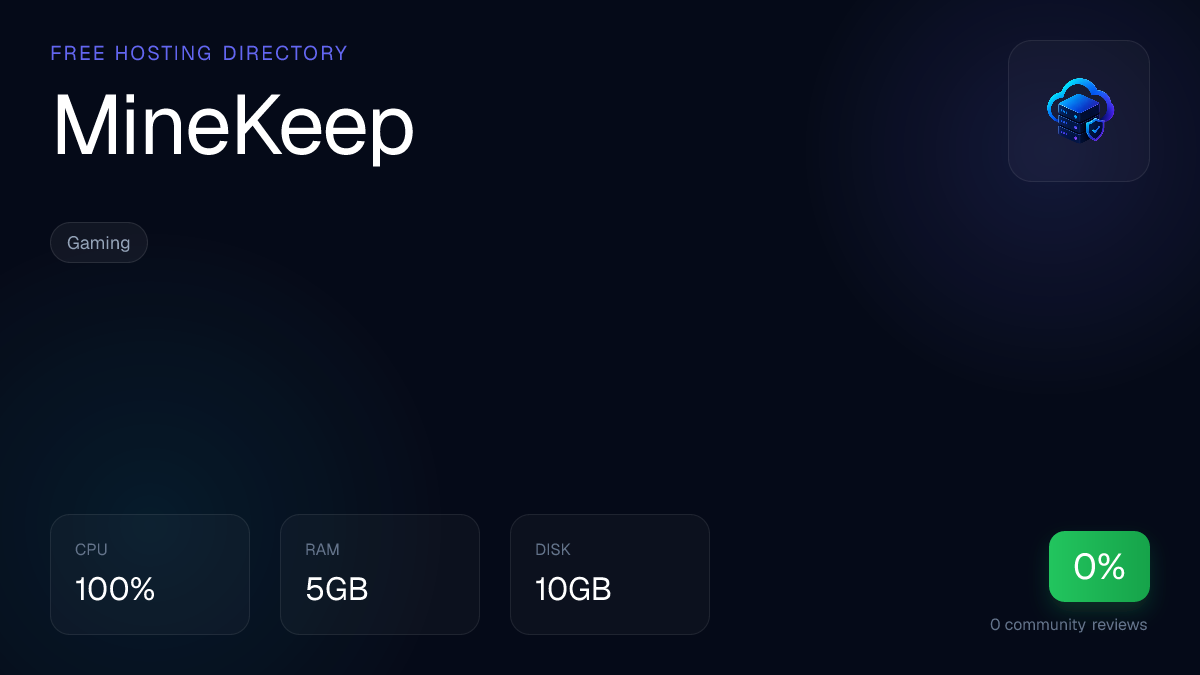 MineKeep - Free Hosting Provider Details | FreeHosts | FreeHosts